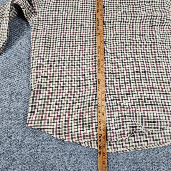 Vintage Eddie Bauer Menswear Houndstooth Plaid Long Sleeve Button Down Shirt - Picture 8 of 9